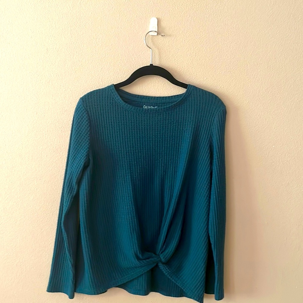 Deep Teal Long Sleeve Front Tie (kids)